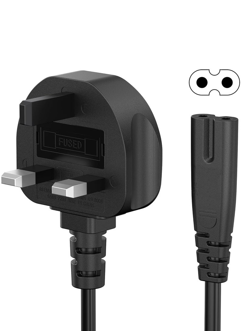 هيروكس كابل طاقة 3M UK، IEC320C7 إلى BS 1363، سلك طاقة C7 Figure 8، كابل طاقة PS4، سلك Kettle/سلك طاقة متوافق مع Samsung LG Philips Toshiba TV/Printer/PS4/PS3/PS5 - Image 1